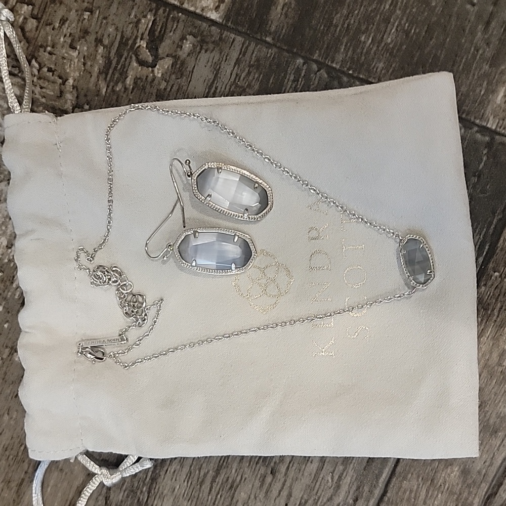 Kendra Scott Gray Necklace and Earring Set